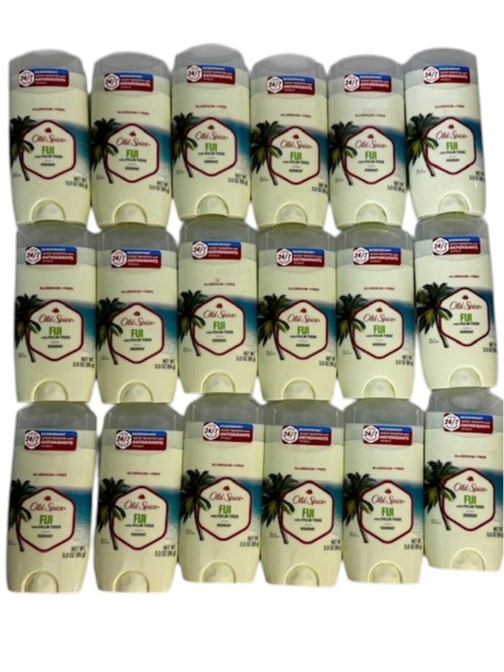 Old Spice Fiji Deodorant 18 Pack Palm Tree Scent Aluminum Free Bulk